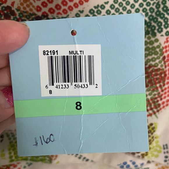 Suzi Chin for Maggy Boutique silk dress women’s 8 tiered multicolor knee length - Picture 6 of 7